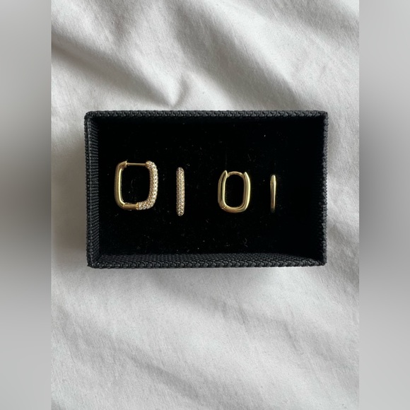 Rectangle Hoop Earrings - Picture 2 of 5